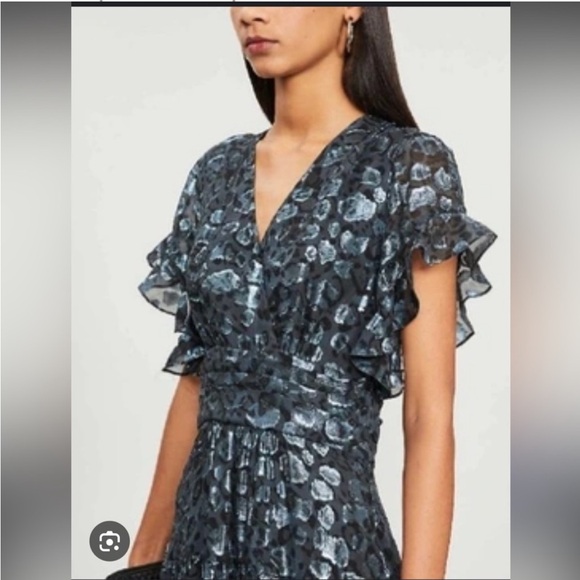 NWT BA&SH Grace Metallic Jacquard Dress Size Small - Picture 4 of 15